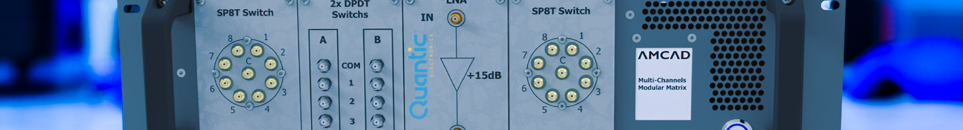 Image AMCAD RMM200 : une matrice RF modulaire pour structurer des architectures de test complexes